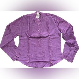 New vintage 100% cotton embroidered bohemian hippie top